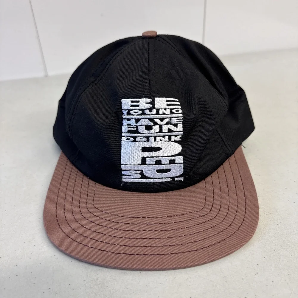 VINTAGE BE YOUNG HAVE FUN DRINK PEPSI REEBOK SNAPBACK CAP HAT USA MADE